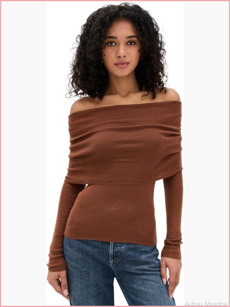 Lightweight Stretch Knit Off Shoulder Long Sleeve Cardigan Sweater